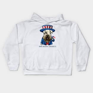 Wheaten Terrier Dog Bless America Kids Hoodie